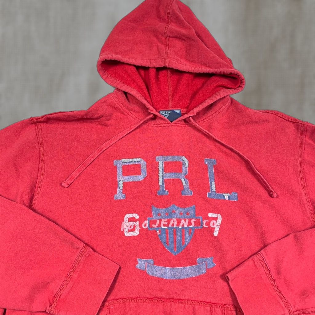 Ralph Lauren VINTAGE Polo Ralph Lauren Hoodie Men 3XL Red Sweatshirt Sweater PRL Y2K Faded Size US XXL / EU 58 / 5 - 1 Thumbnail