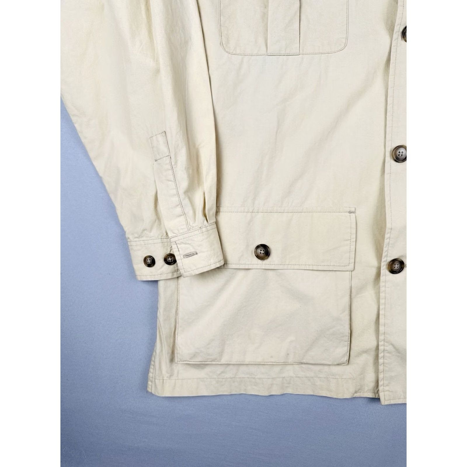 Vintage VINTAGE J. Peterman Shirt Jacket Beige Cotton Size M Safari Utility Size US M / EU 48-50 / 2 - 5 Thumbnail