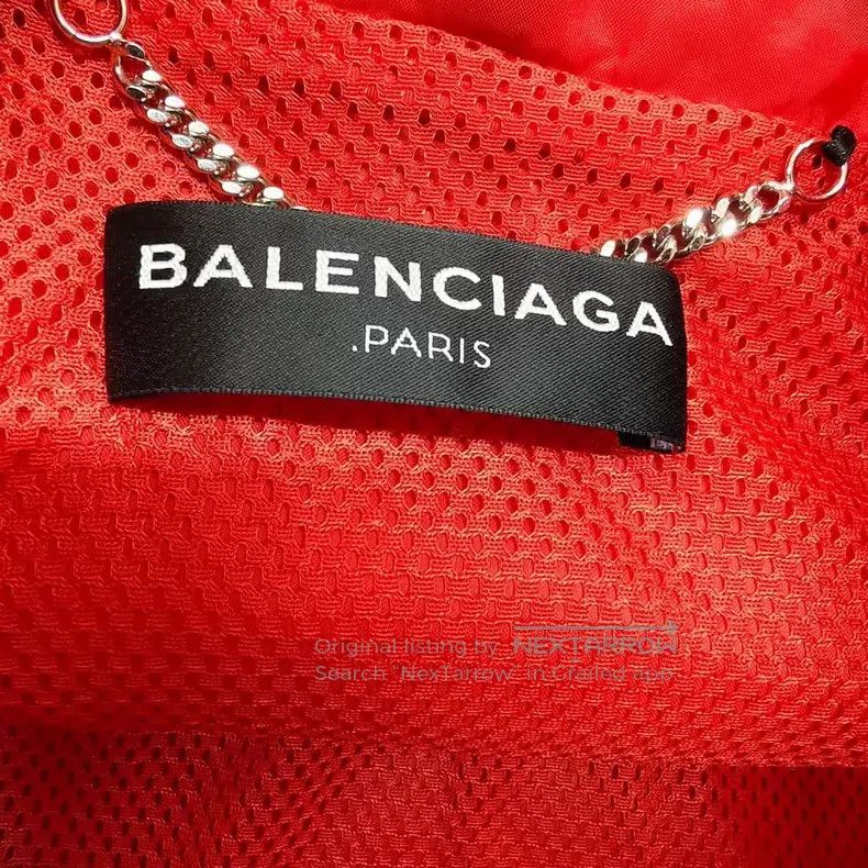 Balenciaga Balenciaga Red Printed Pattern Logo Windbreaker Size US S / EU 44-46 / 1 - 3 Thumbnail