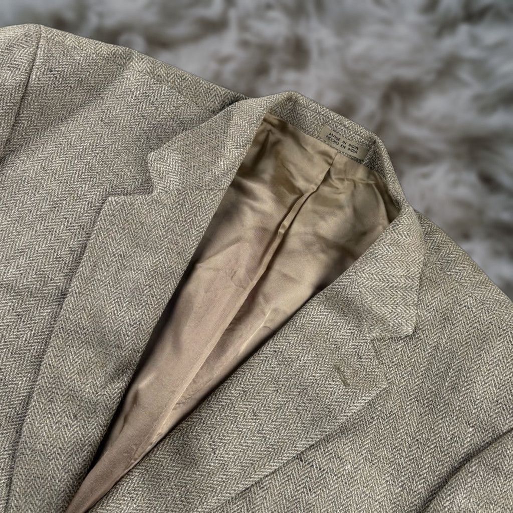 Stafford Stafford Men’s Blazer Jacket 100% Silk Brown 48R Size 48R - 1 Thumbnail