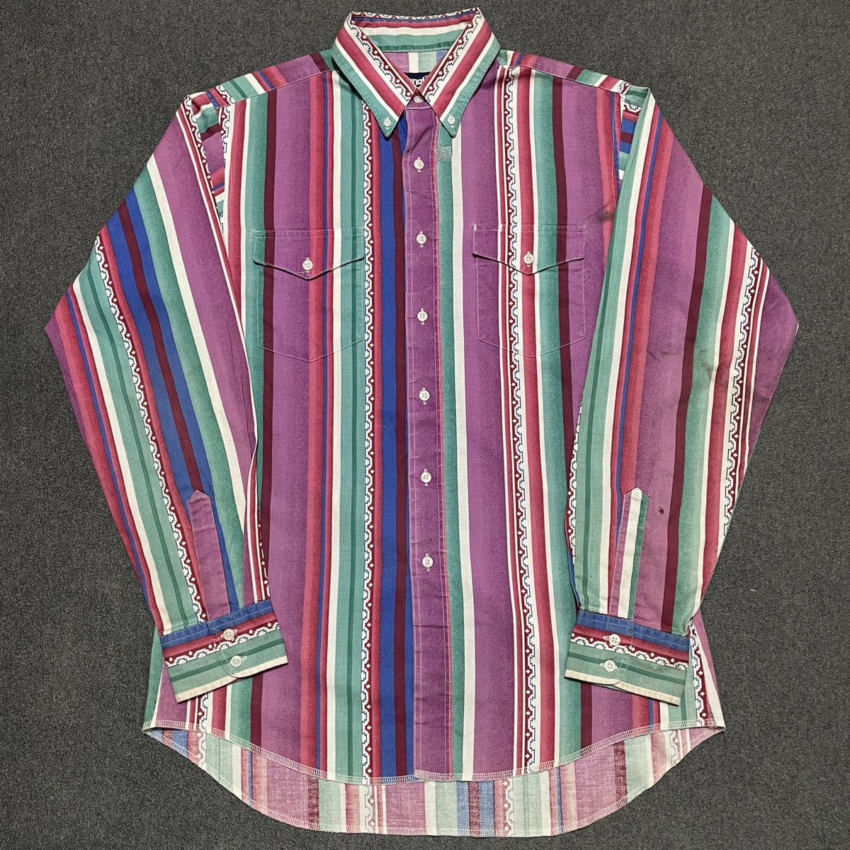 Wrangler 90s Wrangler Brushpopper Aztec Pattern Western Shirt Size US XL / EU 56 / 4 - 1 Thumbnail