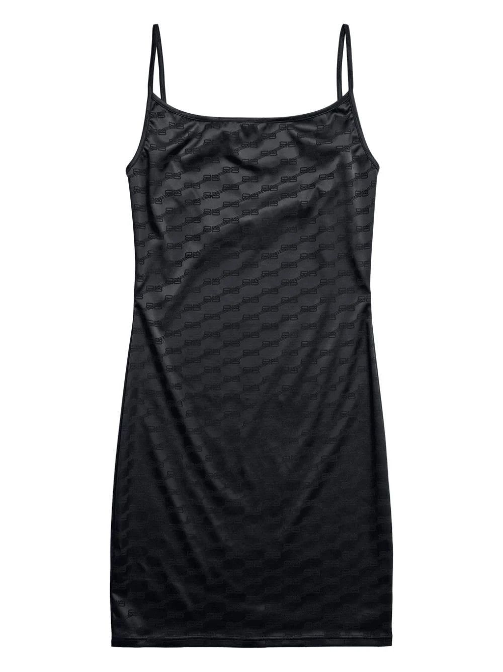 image of Balenciaga O1Mt1Gz0524 Bb Monogram Slip Dress In Black, Women's (Size XL)