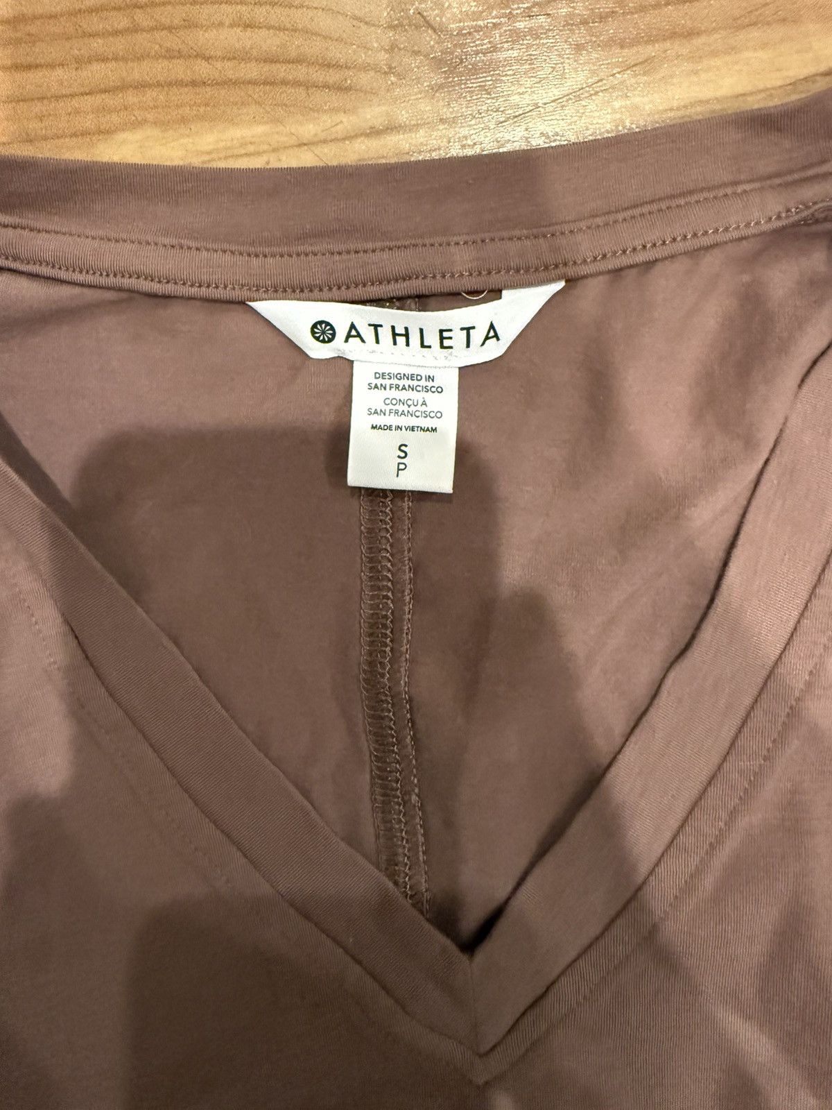 Athleta Athleta Brown V-Neck Cap Sleeve Tee - Size Small Petite Size XXS / US 00 / IT 34 - 6 Thumbnail