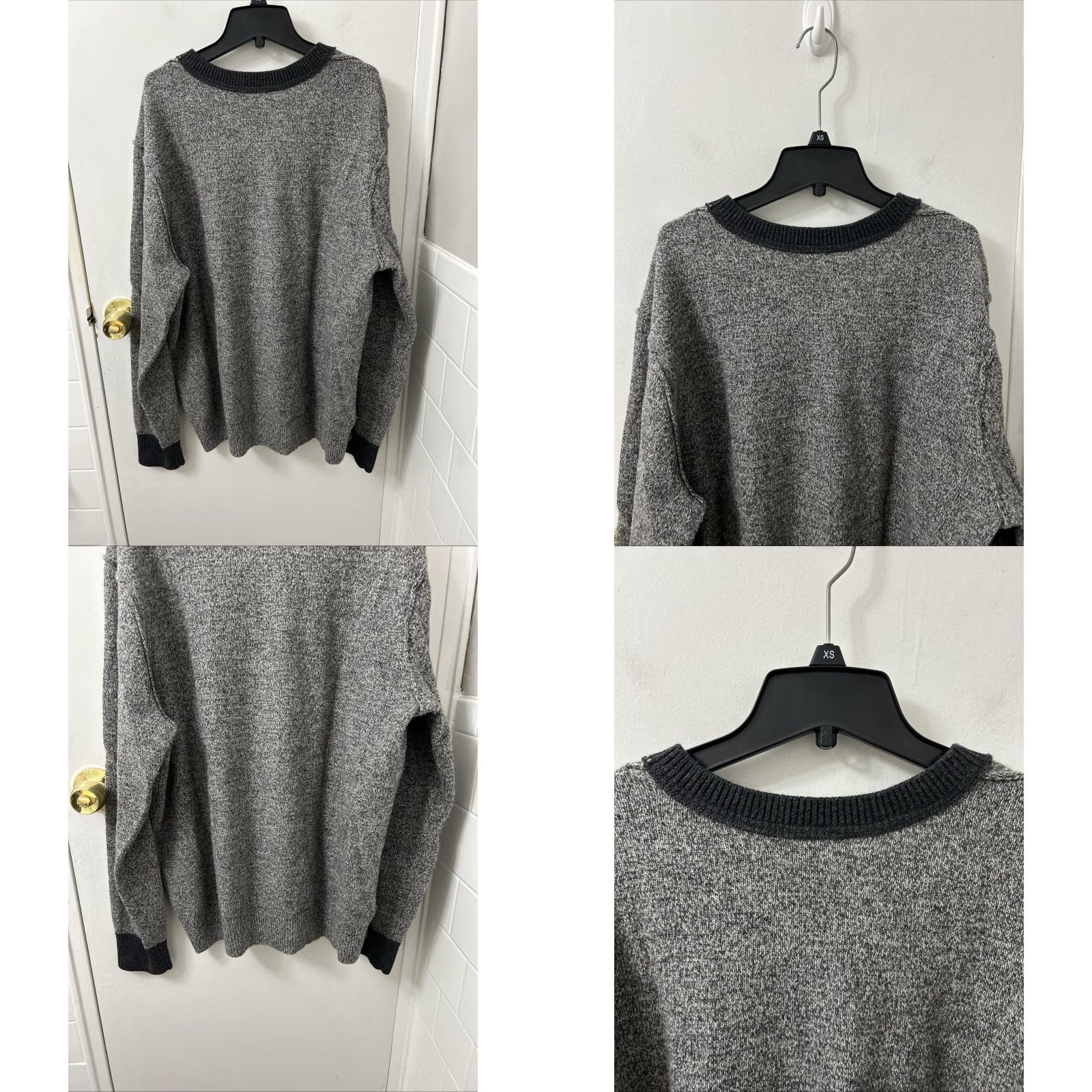 Banana Republic VINTAGE Banana Republic Sweater Mens XL Gray Lambswool V Neck Knit Pullover L/S Size US XL / EU 56 / 4 - 8 Thumbnail