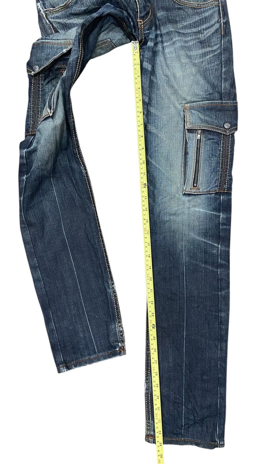 Japanese Brand Rare SCHLUSSEL Skinny Cargo Pant Size US 31 - 13 Thumbnail