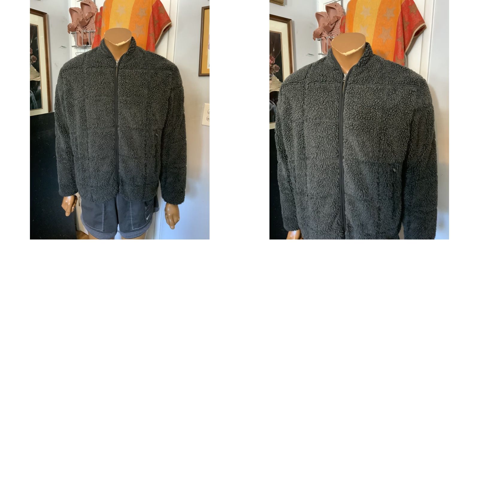 Vintage VINTAGE Lost Enterprises Jacket Square Box Deep Pile Sherpa Fleece Zip Liner Charcoal M Mens Size US M / EU 48-50 / 2 - 8 Thumbnail