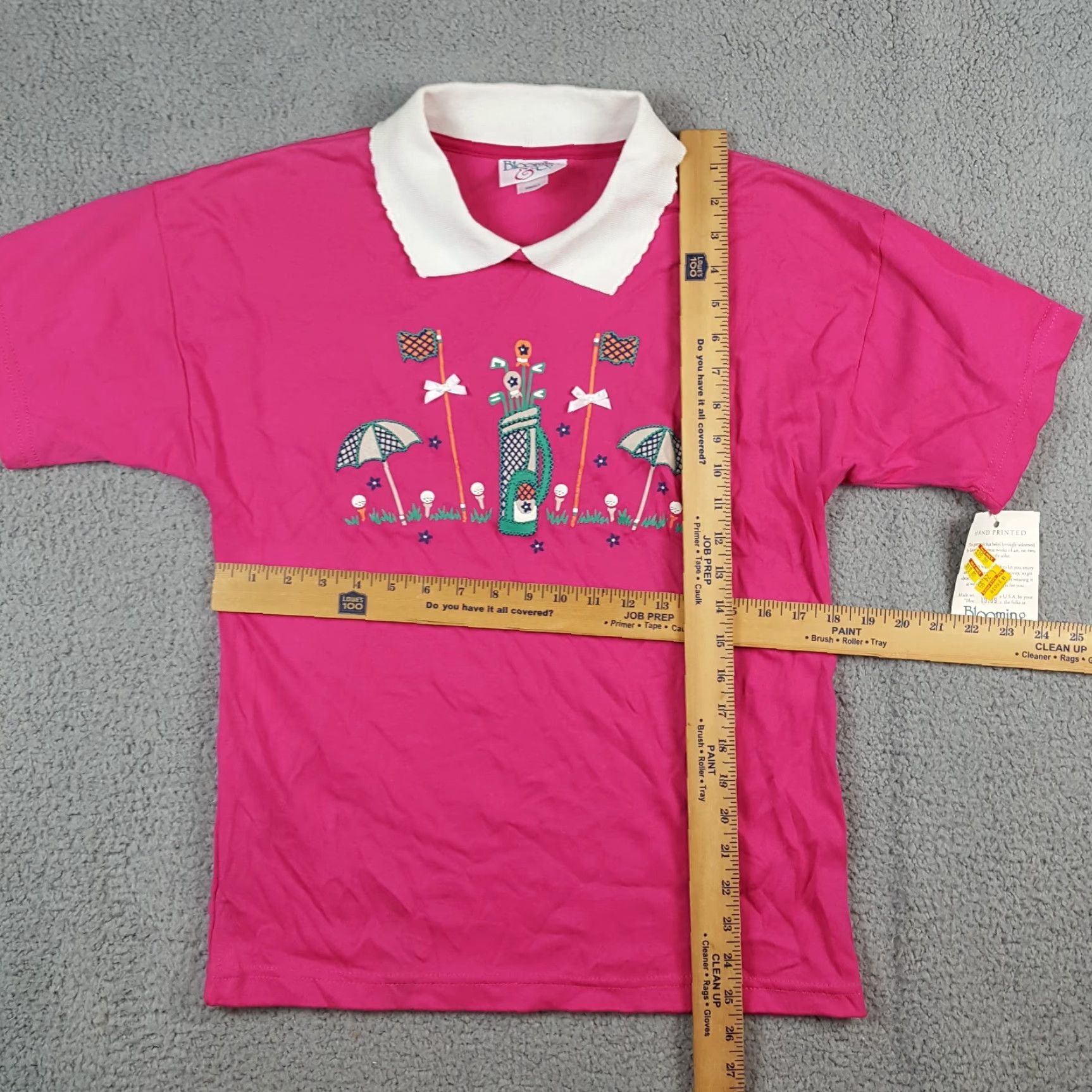 Vintage Vintage Blooming & Co Women's T-Shirt Short Sleeve Collared Tee 90s Y2K Preppy Golf Pink Small Size S / US 4 / IT 40 - 7 Thumbnail