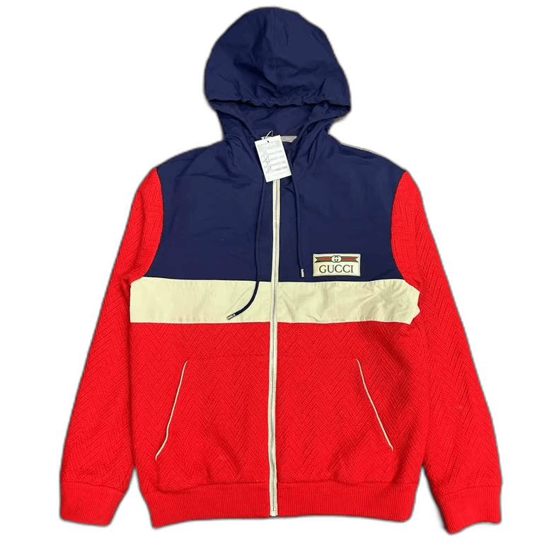 Gucci Gucci Red Blue White Hooded Jacket Size US M / EU 48-50 / 2 - 1 Thumbnail