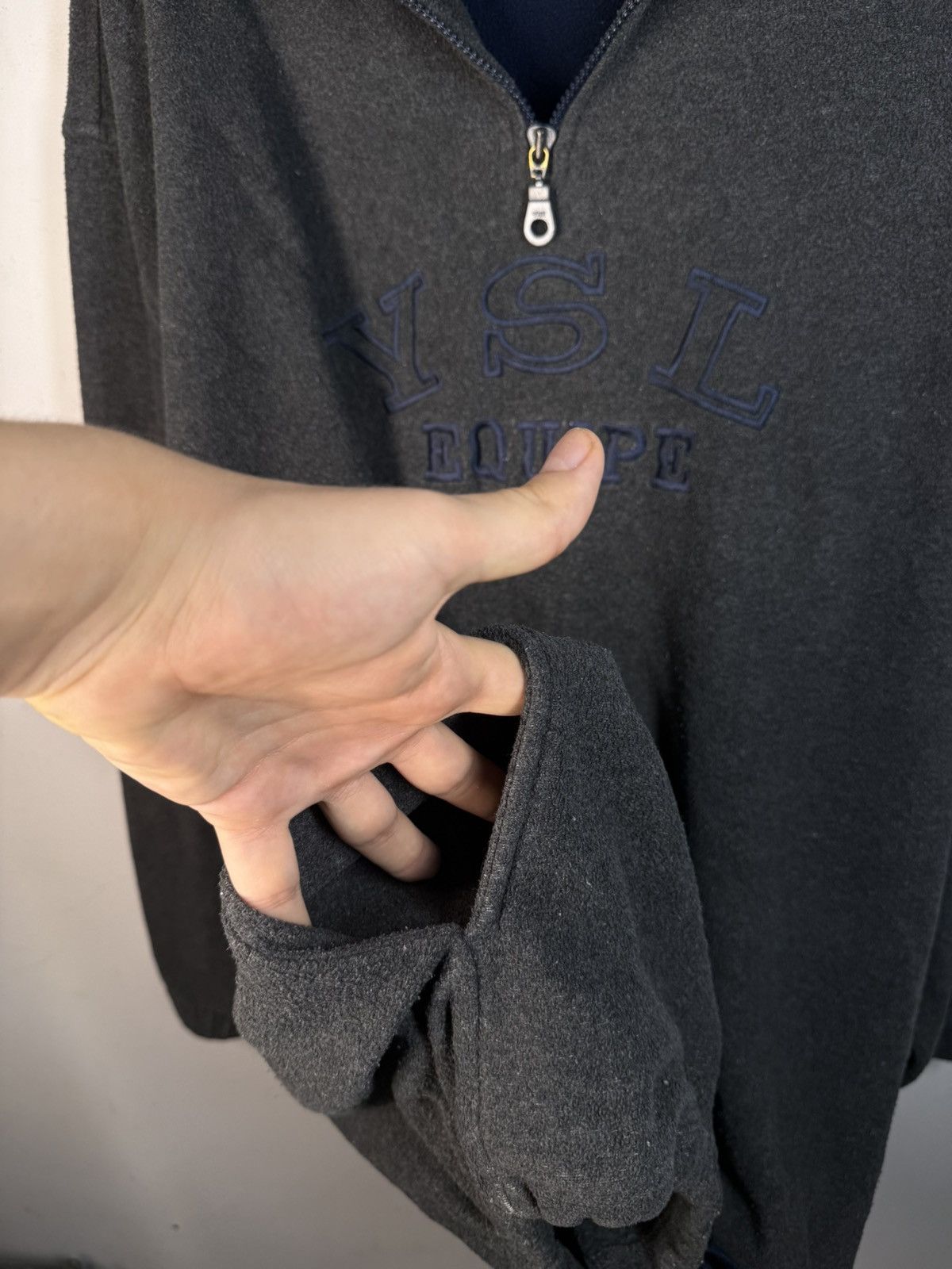 Yves Saint Laurent 90s Fleece YSL Sweatshirt Quarter Zip Vintage Yves Saint Size US XL / EU 56 / 4 - 14 Thumbnail