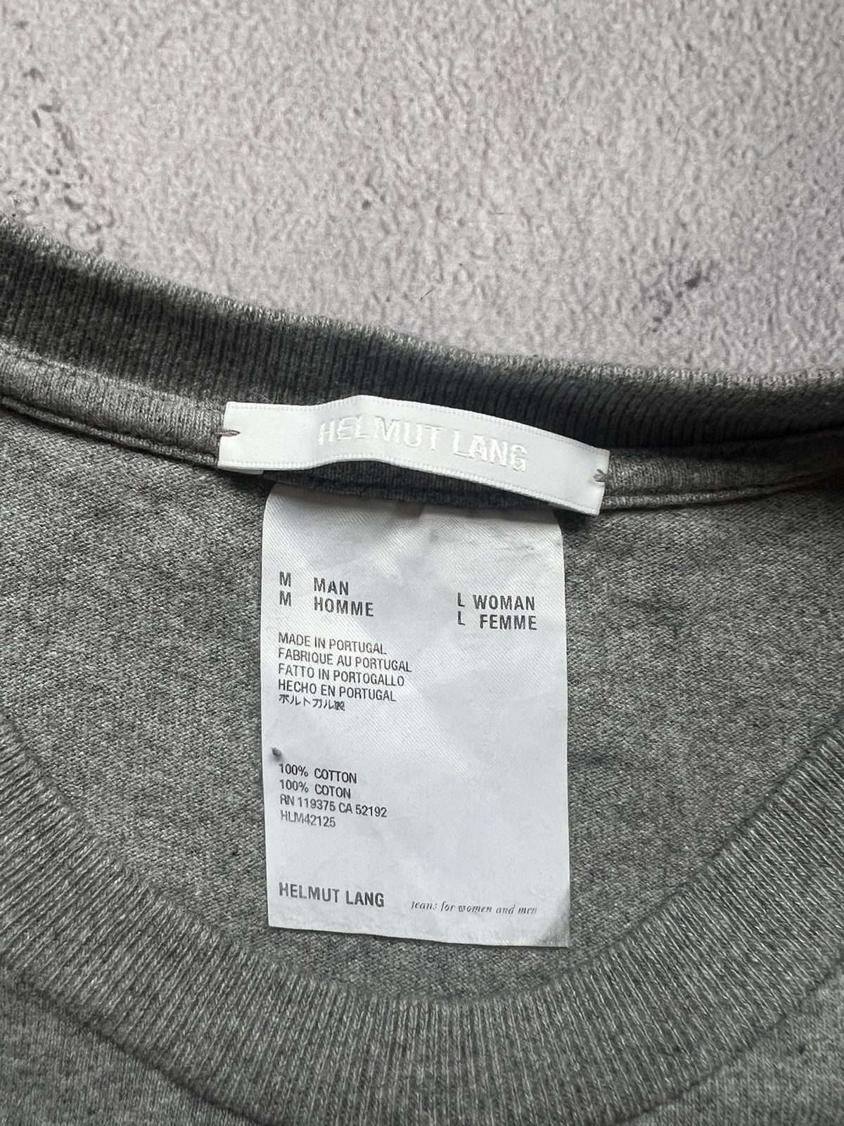 Designer Helmut Lang Unisex T Shirt mens:M women’s:L Size US M / EU 48-50 / 2 - 5 Thumbnail
