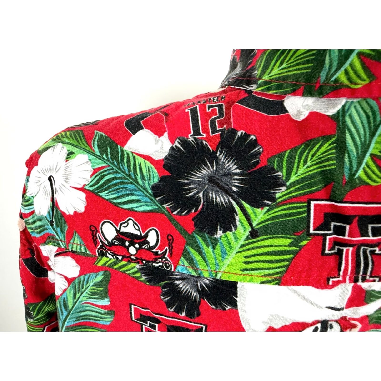 Vintage Texas Tech Hawaiian Shirt Men L Red Raiders College Football Rayon Size US L / EU 52-54 / 3 - 7 Thumbnail
