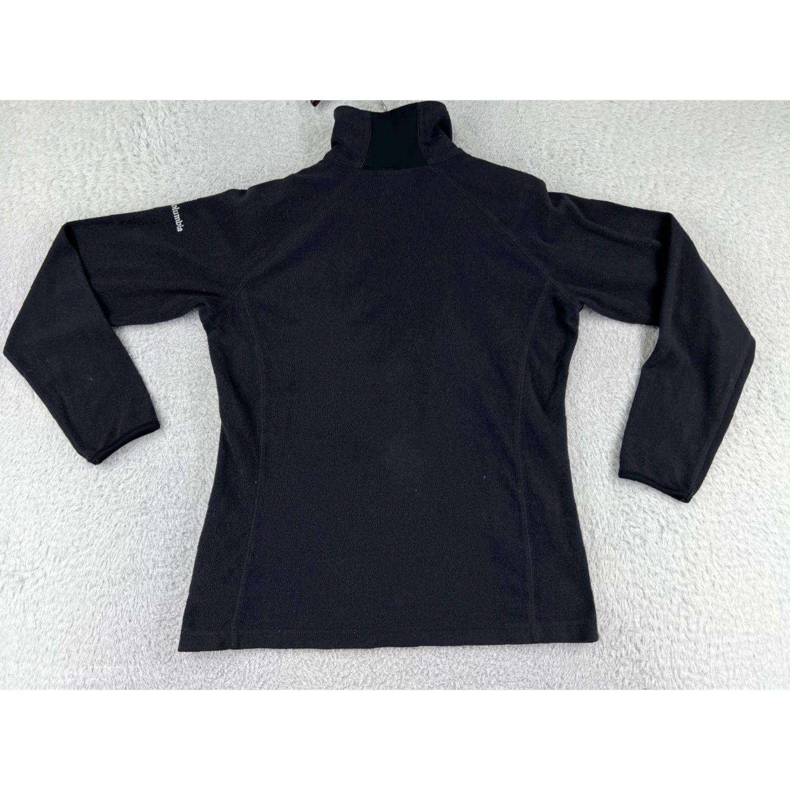 Vintage Columbia Women's Fleece 1/4 Zip Pullover Sweatshirt Black Medium Mock Neck Polyester Size M / US 6-8 / IT 42-44 - 2 Thumbnail