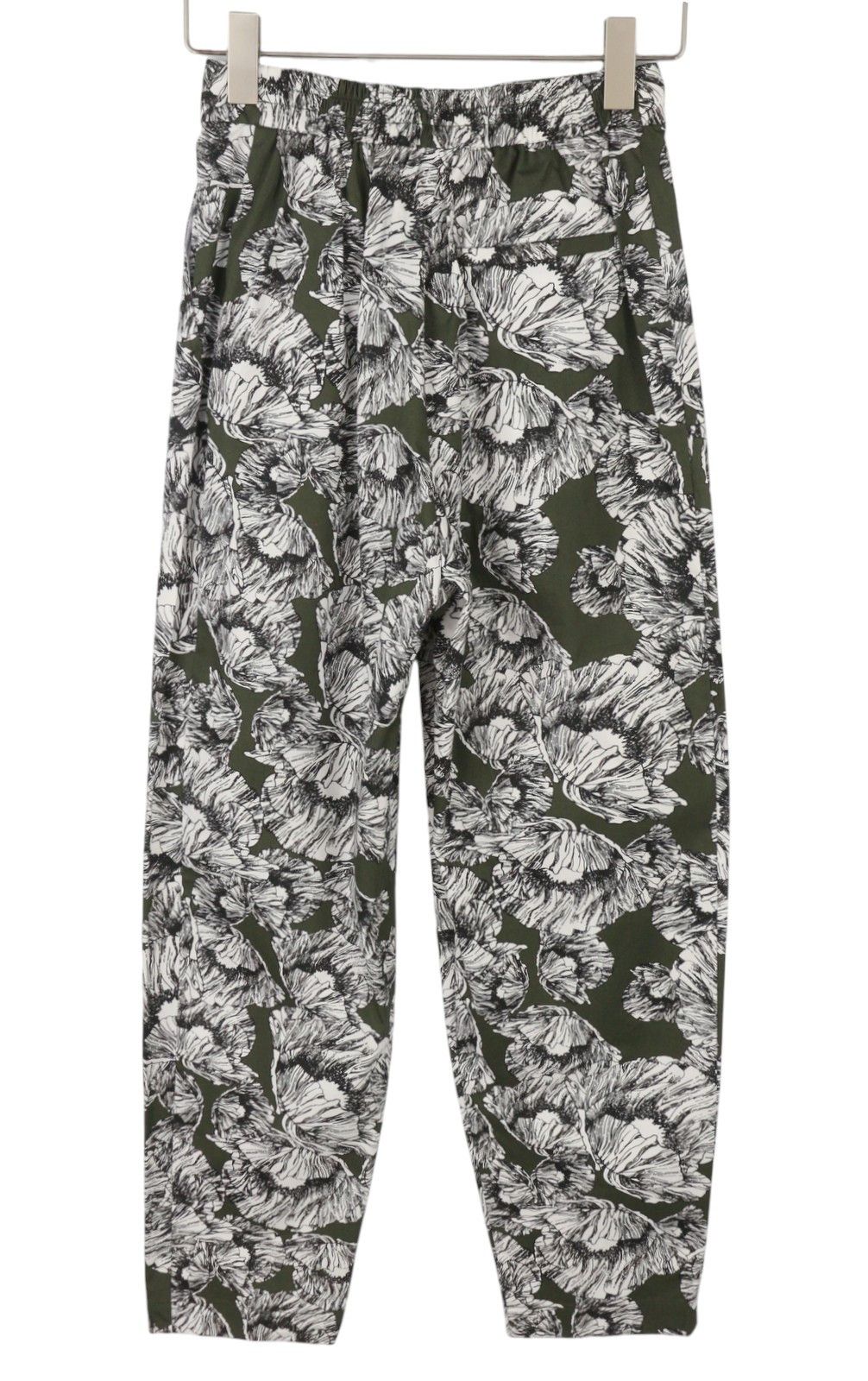 MAX&Co. EU34 Khaki Floral Print Cotton Elastic Waist Cropped 88901 Size 24" / US 00 / IT 34 - 4 Thumbnail