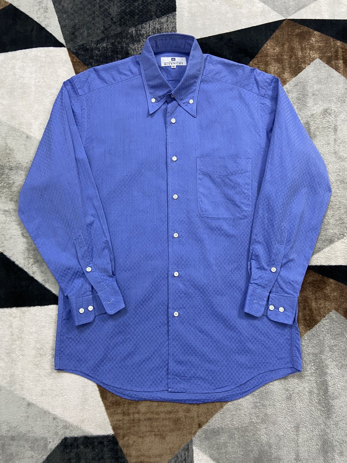 Givenchy Vintage Givenchy Paris Jacquard Pattern ButtonDown Shirts Size US L / EU 52-54 / 3 - 7 Thumbnail