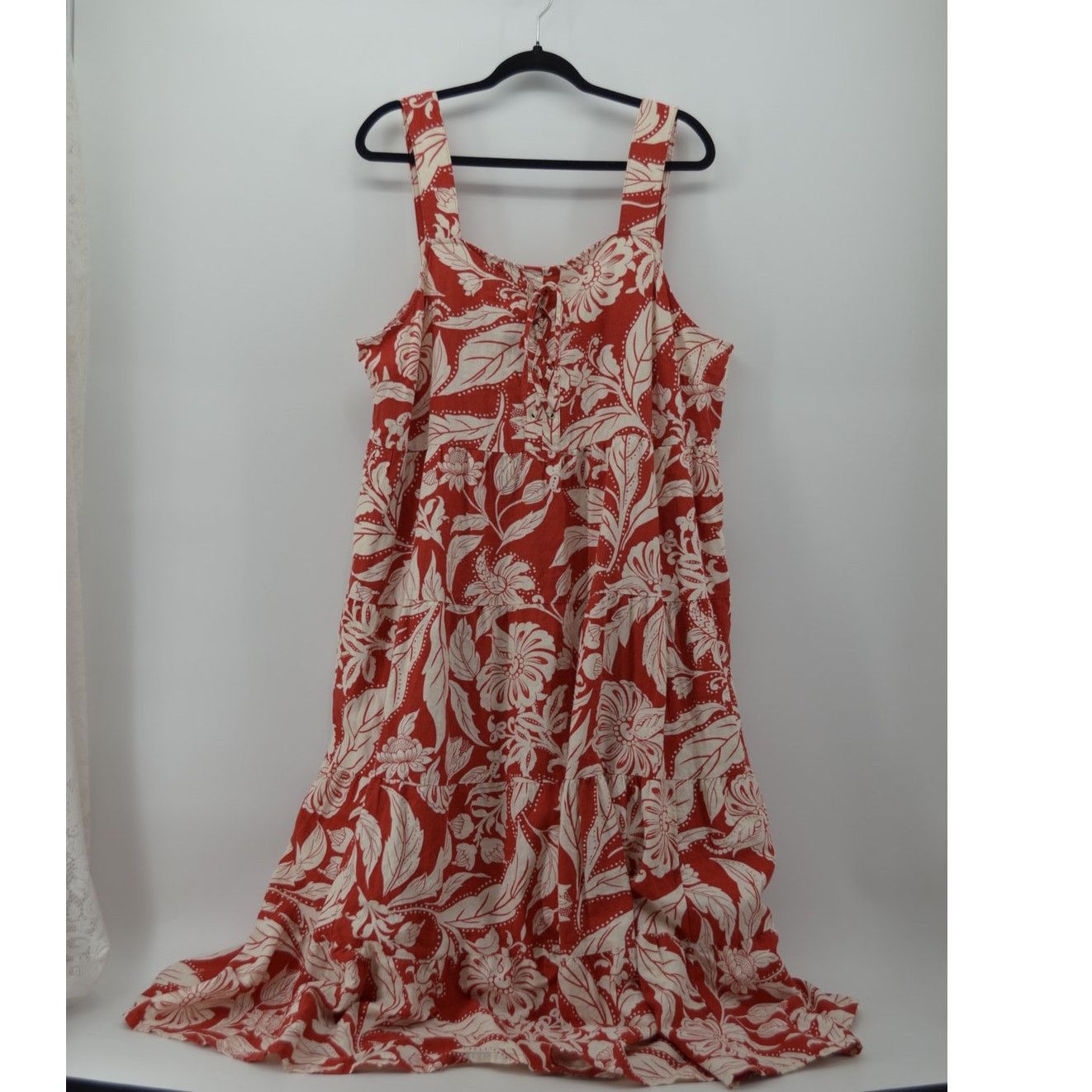 Other Who What Wear Batik Floral Aurora Red Dress Boho Plus Sz 1X Size XL / US 12-14 / IT 48-50 - 5 Thumbnail