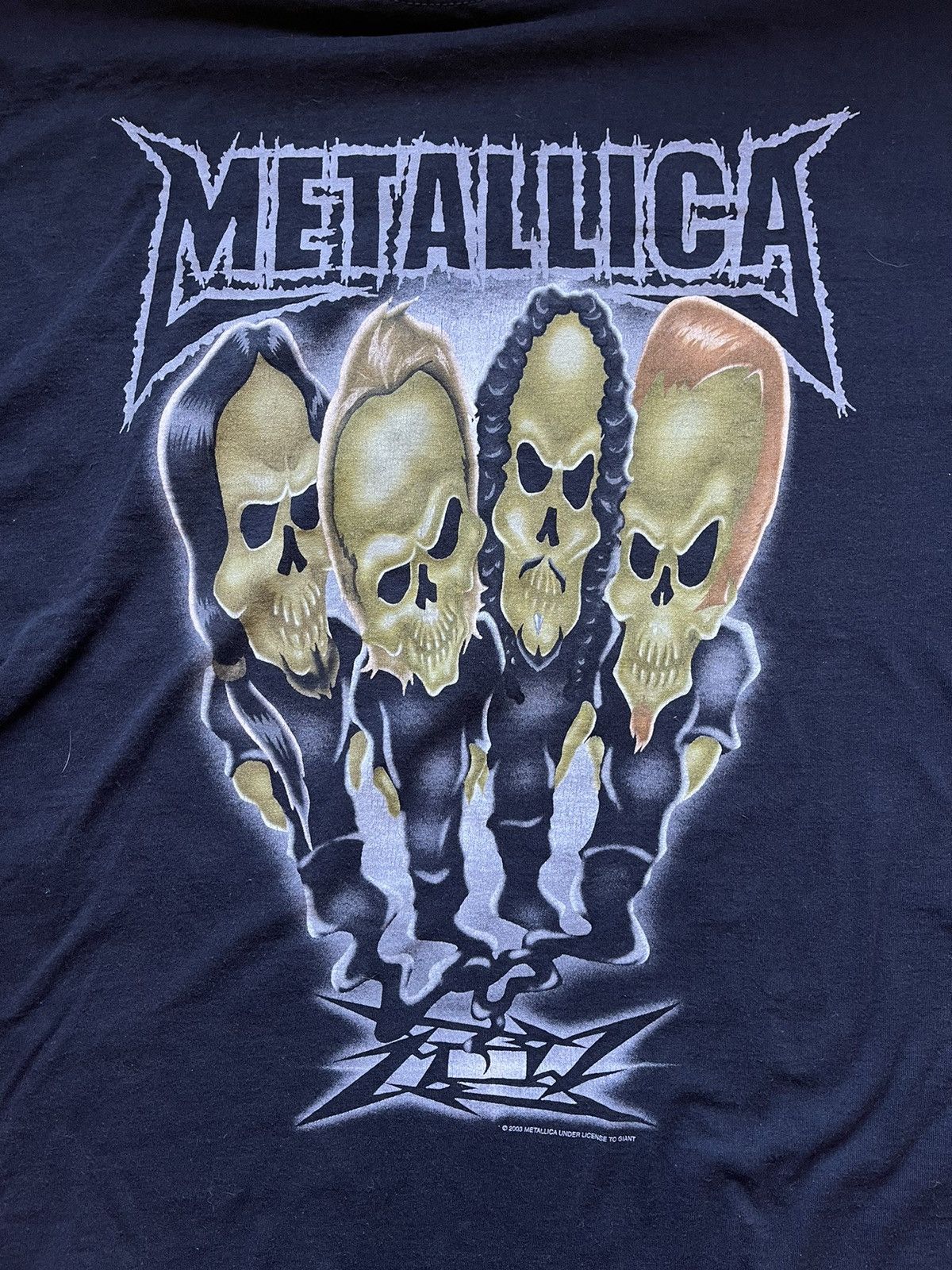 Band Tees × Metallica × Vintage 2003 Metallica Vintage Scull Long Sleeve black shirt Size US XL / EU 56 / 4 - 4 Thumbnail