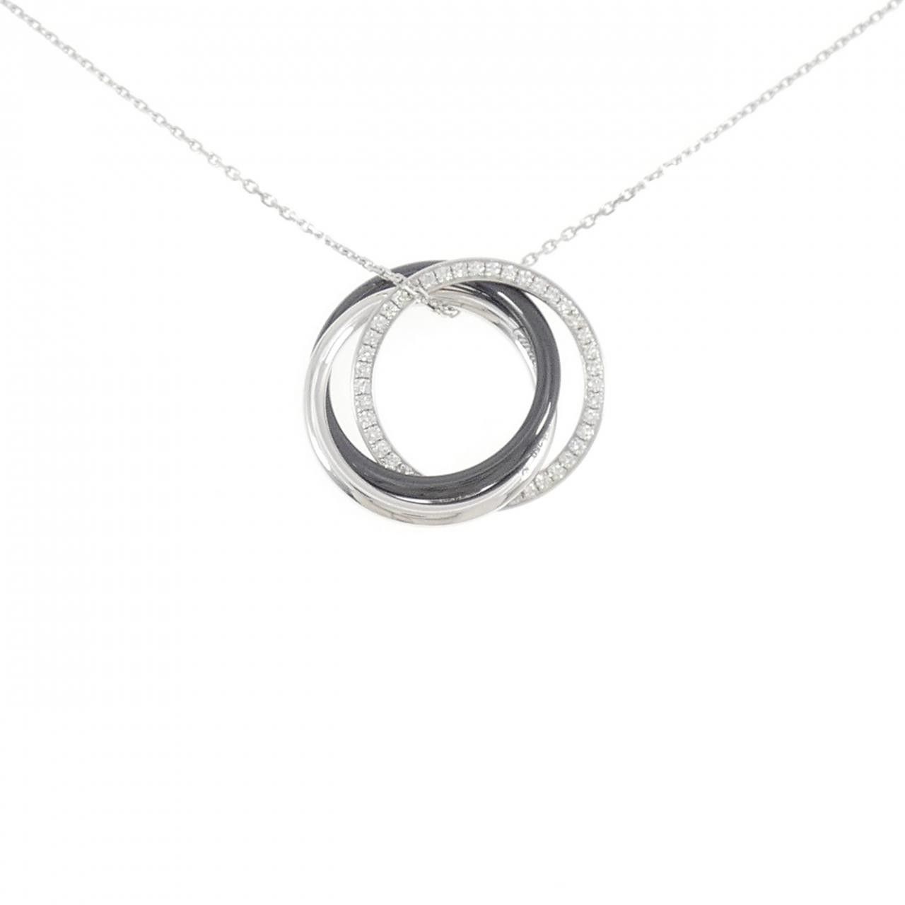 Cartier Cartier Cartier Trinity Black&White 750 White Gold Ceramic Diamond Necklace Precious Metal Necklace DUTY FREE for USA Size ONE SIZE - 1 Thumbnail