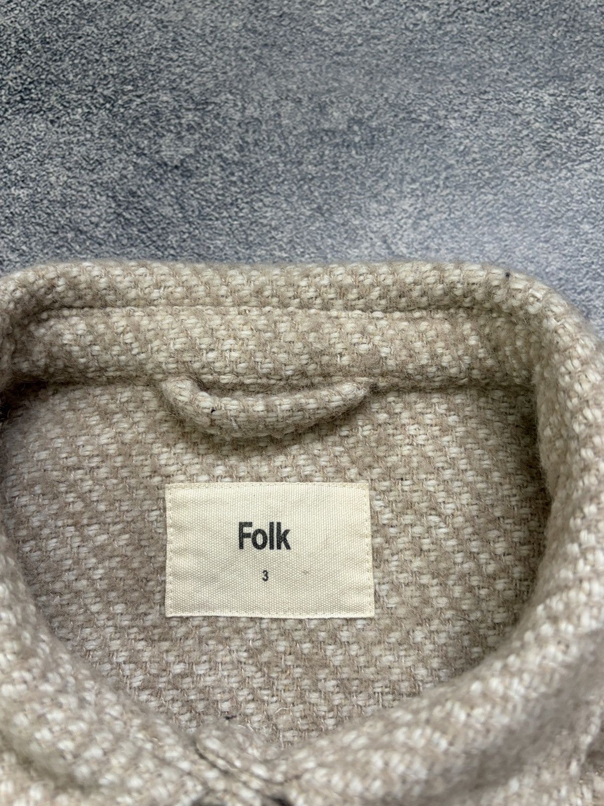 Folk Folk Signal Jacket Textured Woven Wool Blend Beige 3 L Size US L / EU 52-54 / 3 - 8 Thumbnail