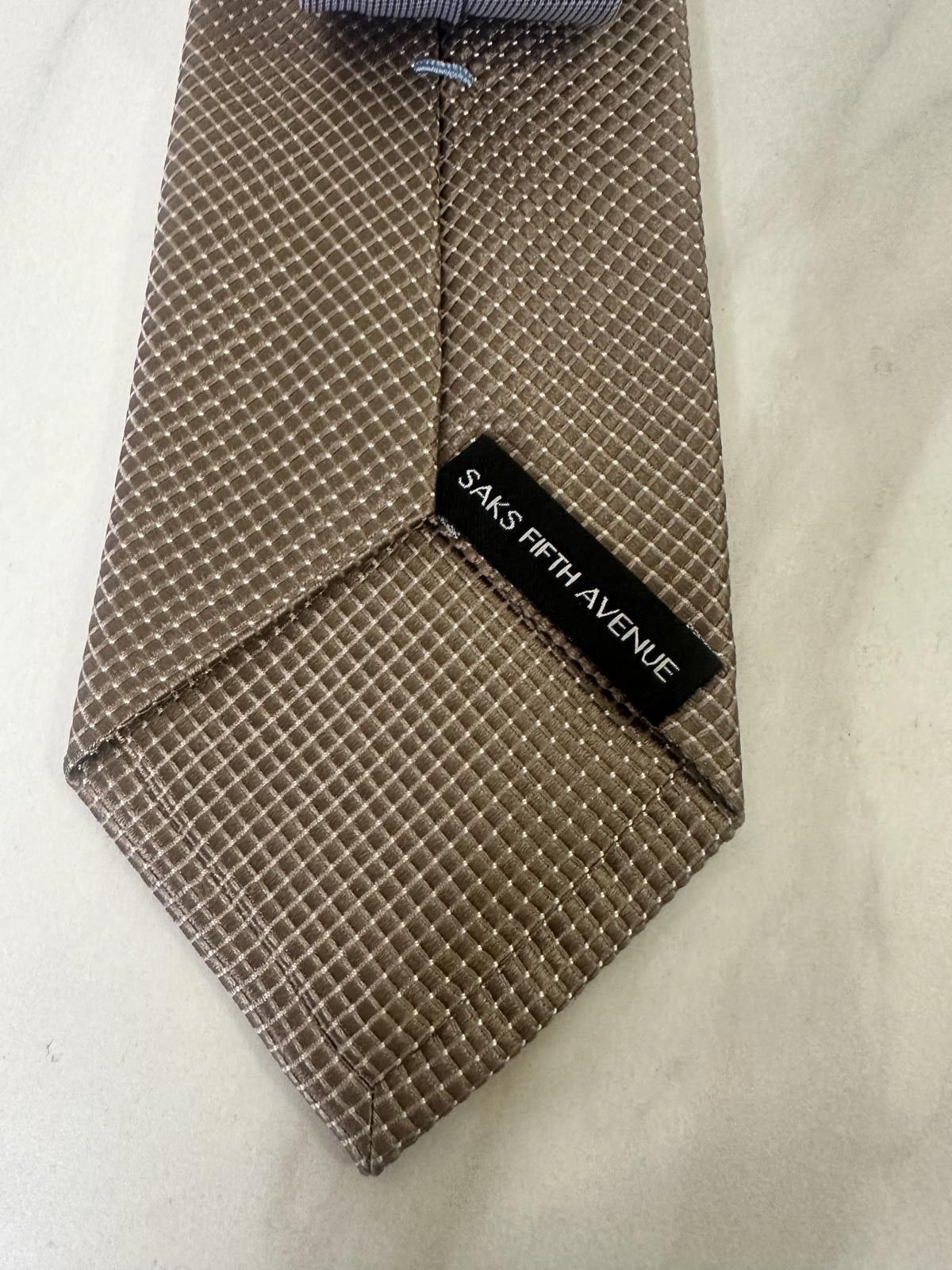 Saks Fifth Avenue Saks Fifth Avenue classic elegant textured gold silk necktie Size ONE SIZE - 3 Thumbnail