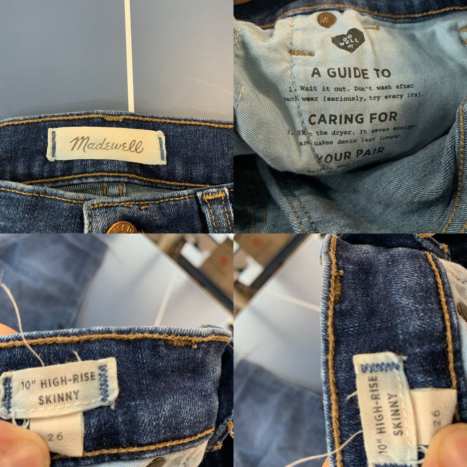 Madewell Madewell Jeans Skinny 26 Women High Rise Stretch Denim Blue 10" Raw Hem XS? Wait. Size 26" / US 2 / IT 38 - 11 Thumbnail
