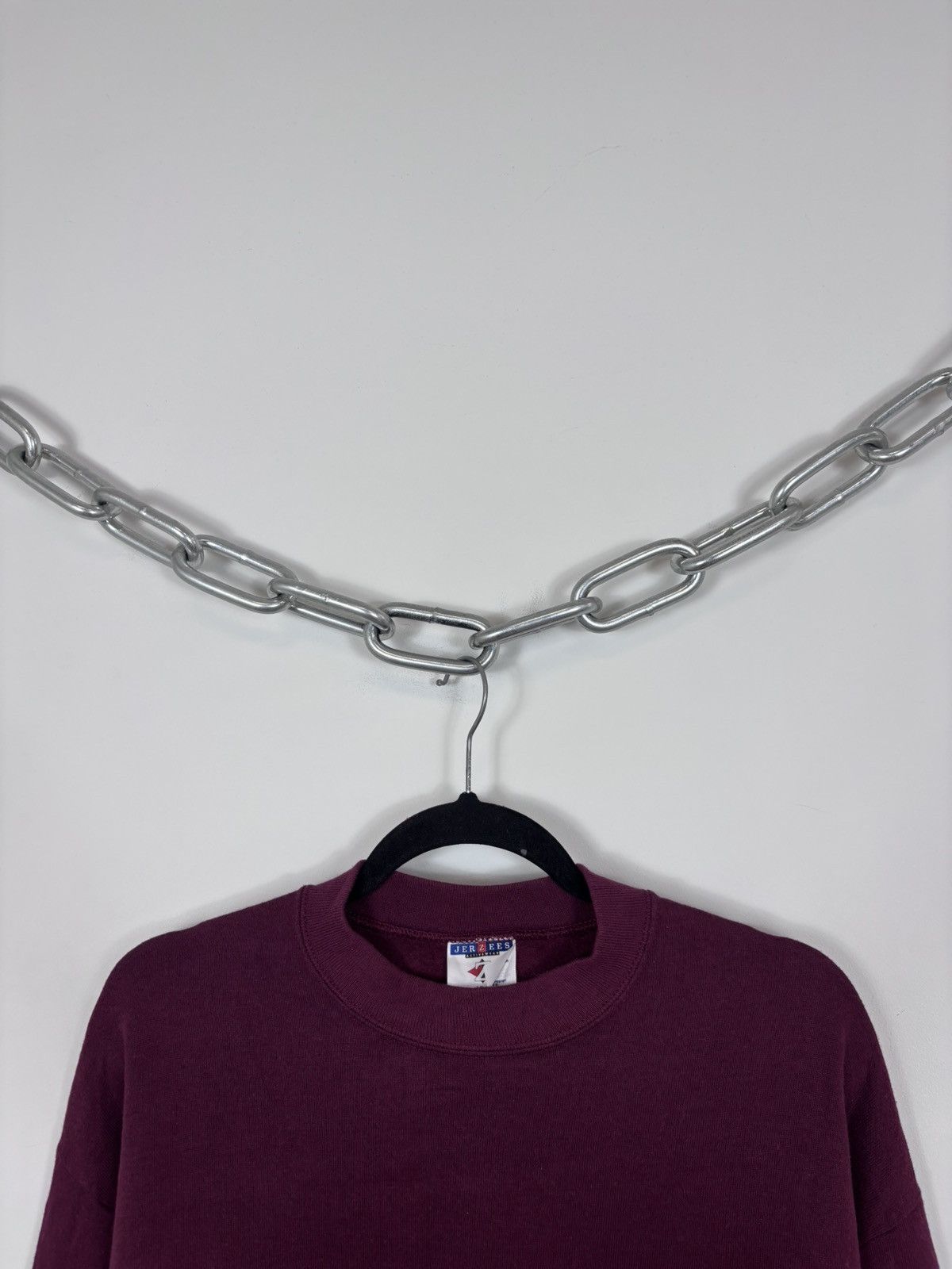 Jerzees Vintage 1990s Jerzees Blank Sweatshirt Crewneck Made In USA Size US L / EU 52-54 / 3 - 3 Thumbnail