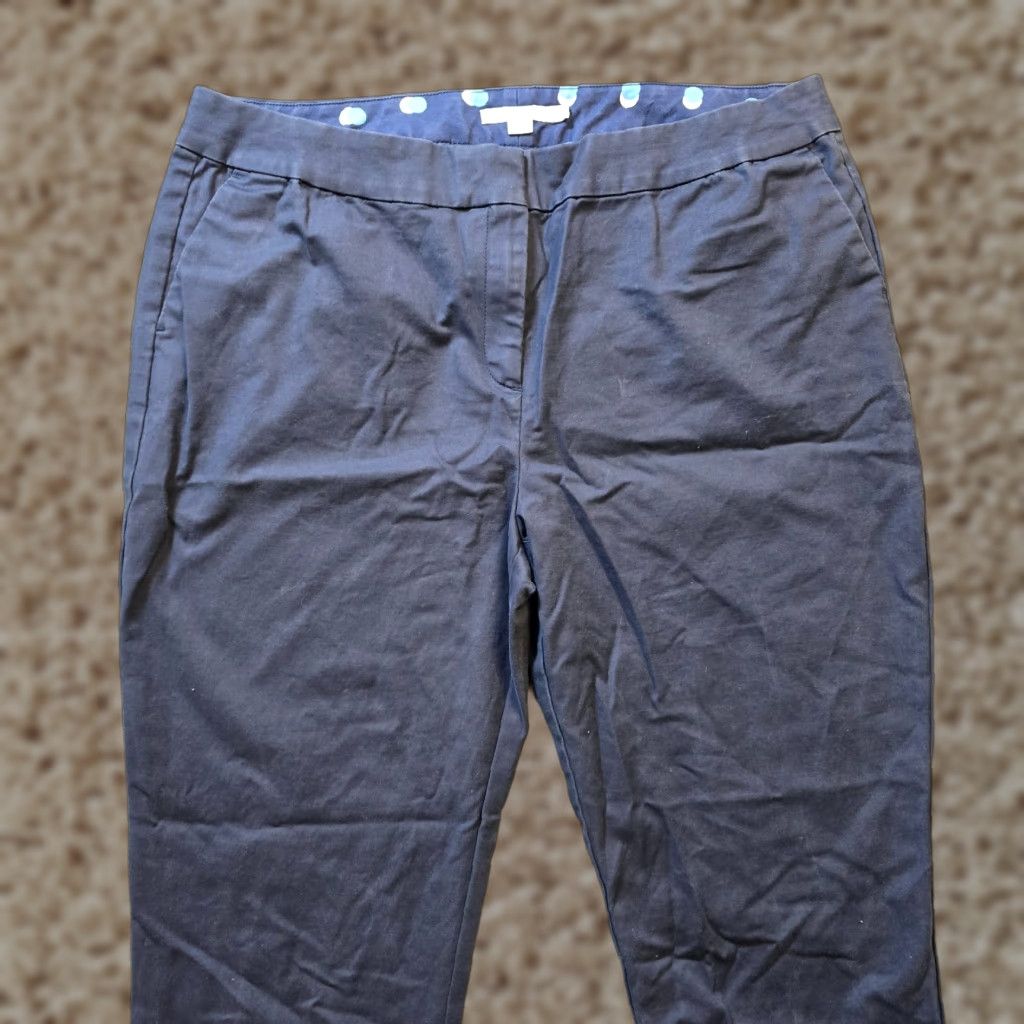 Boden Boden Pants Women Size 18 Long Blue Chino Pocket High Rise Casual Career Capsule Carded Preppy Straight Waist 35 in Plus Regular 32 in Inseam Womens Size 40" / US 18 - 1 Thumbnail
