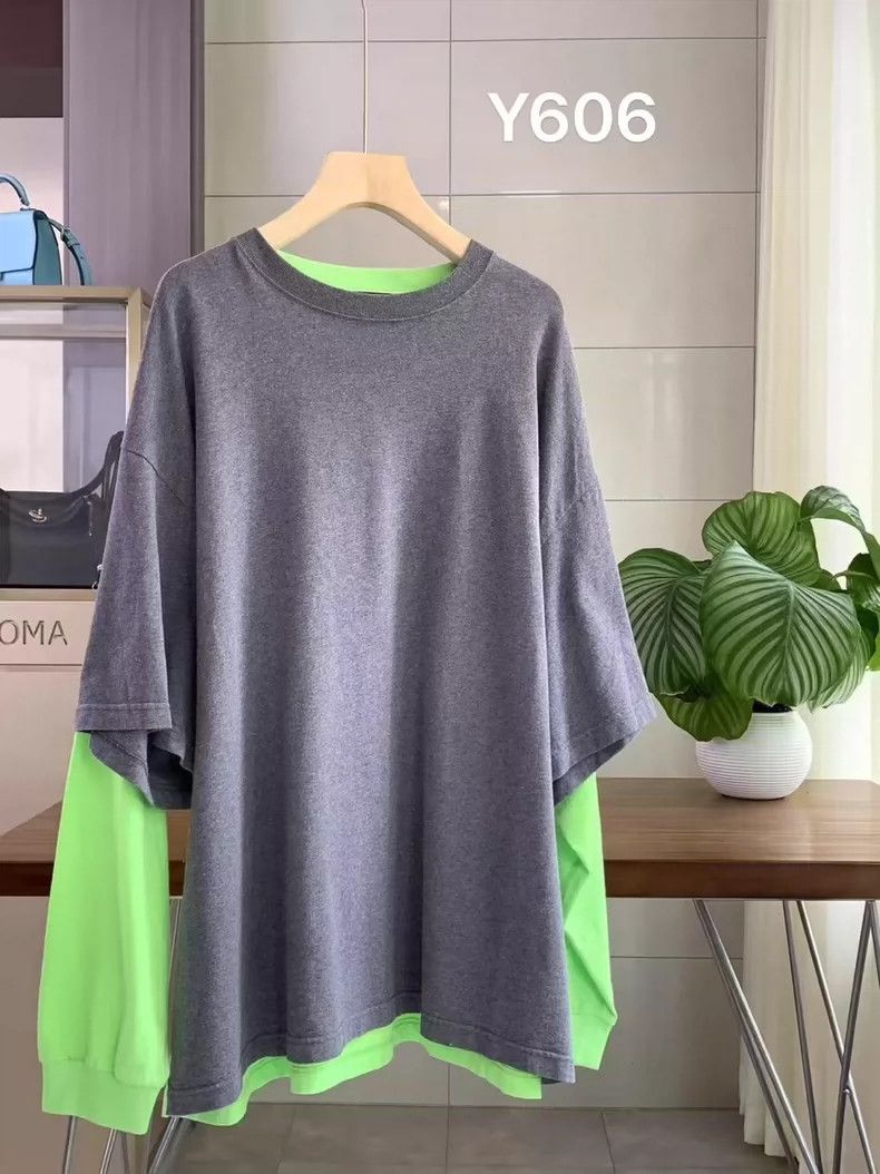 Balenciaga Color Block Long Sleeve T-Shirt-dmc