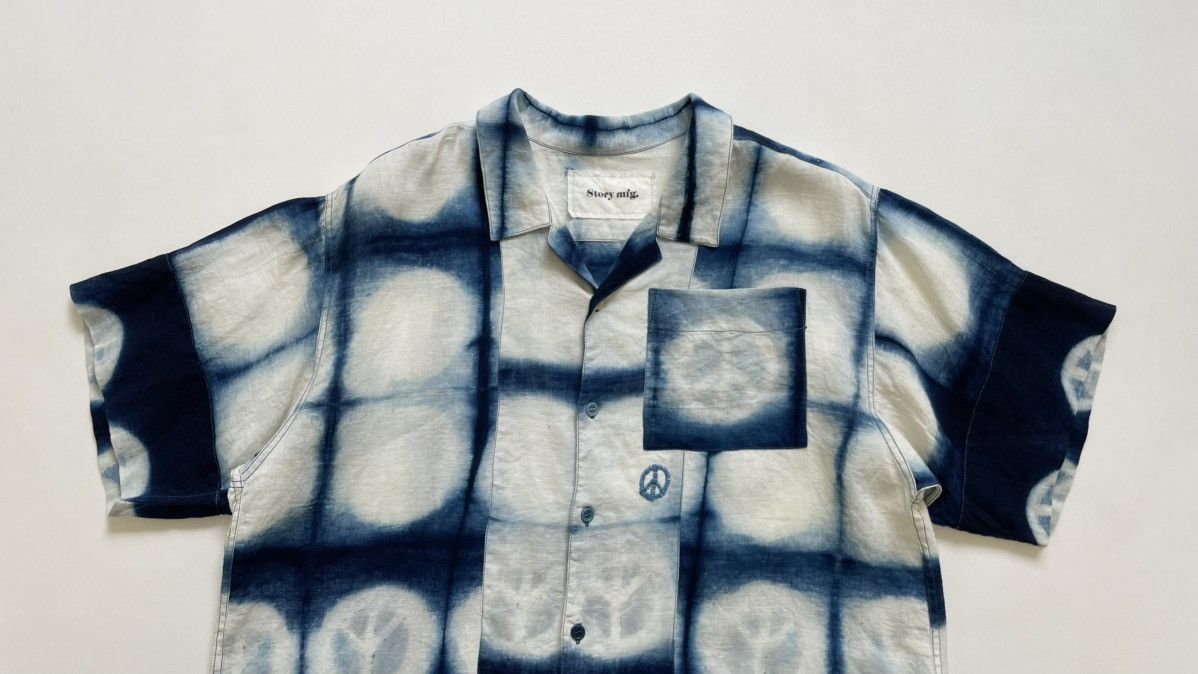 Story Mfg. Blue/White ‘Peace Tie Dye’ Print Shirt Size US M / EU 48-50 / 2 - 3 Thumbnail