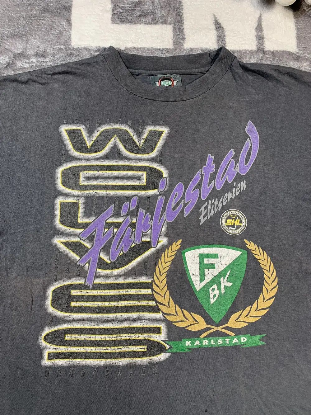 NHL Vintage 90’s SHL Farjestad Wolves Hockey Sweden T Shirt Tee Size US L / EU 52-54 / 3 - 8 Thumbnail