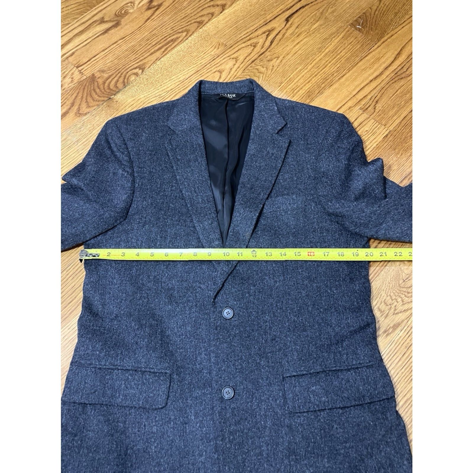 Jos. A. Bank Jos A Bank Men's Blazer Sport Coat Jacket 40L Camel Hair Charcoal Dark Heather Solid Size 40R - 3 Thumbnail