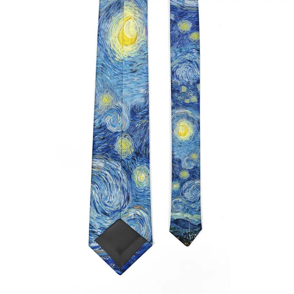 Other Star Moon Night Retro Fun 8cm Wide Slim Necktie Size ONE SIZE - 5 Thumbnail