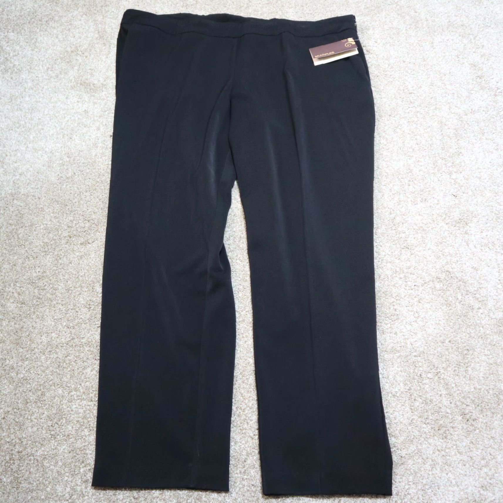 Vintage MULTIPLES Black Slim Slimming Pants Women's Size 24 Activewear Size 42" / US 20 - 2 Thumbnail