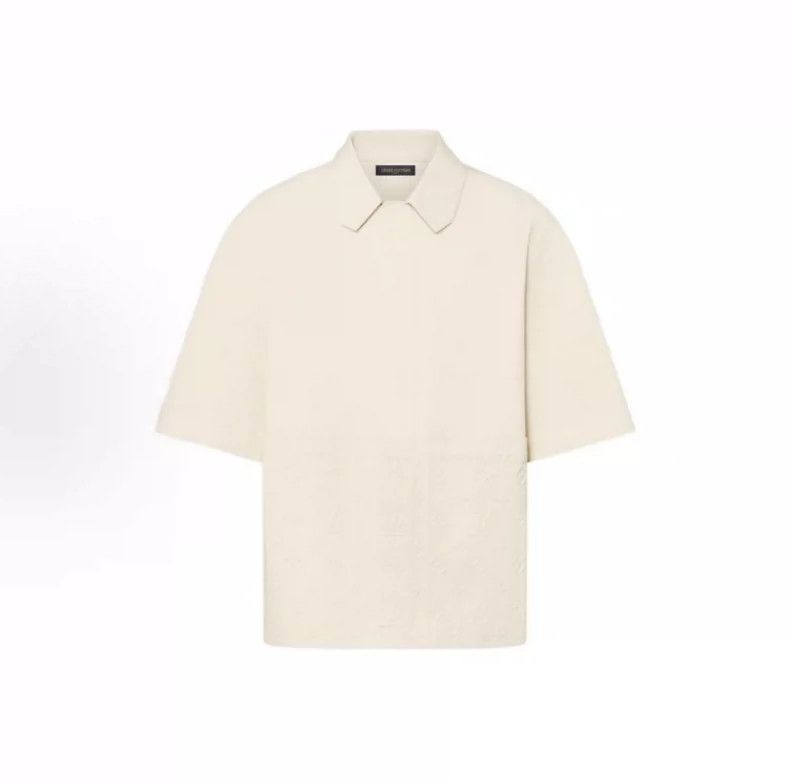 Louis Vuitton Louis Vuitton Khaki Embossed Print Short Sleeve Shirt Size US M / EU 48-50 / 2 - 1 Thumbnail