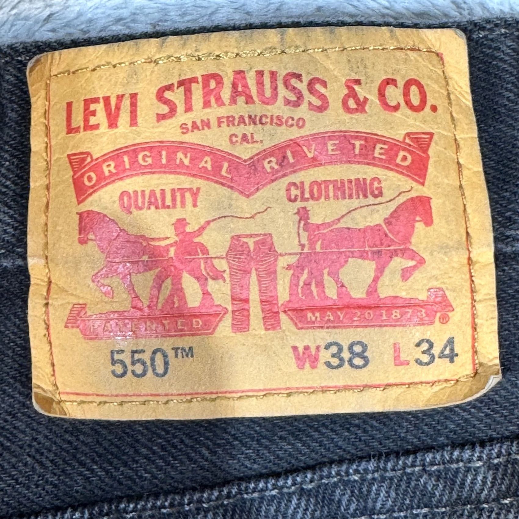 Levi's Levi's 550 Jeans Mens 38x34 Black Relaxed Tapered Denim Pants 90s Jeans Mens Regular XS? Size US 38 / EU 54 - 3 Thumbnail