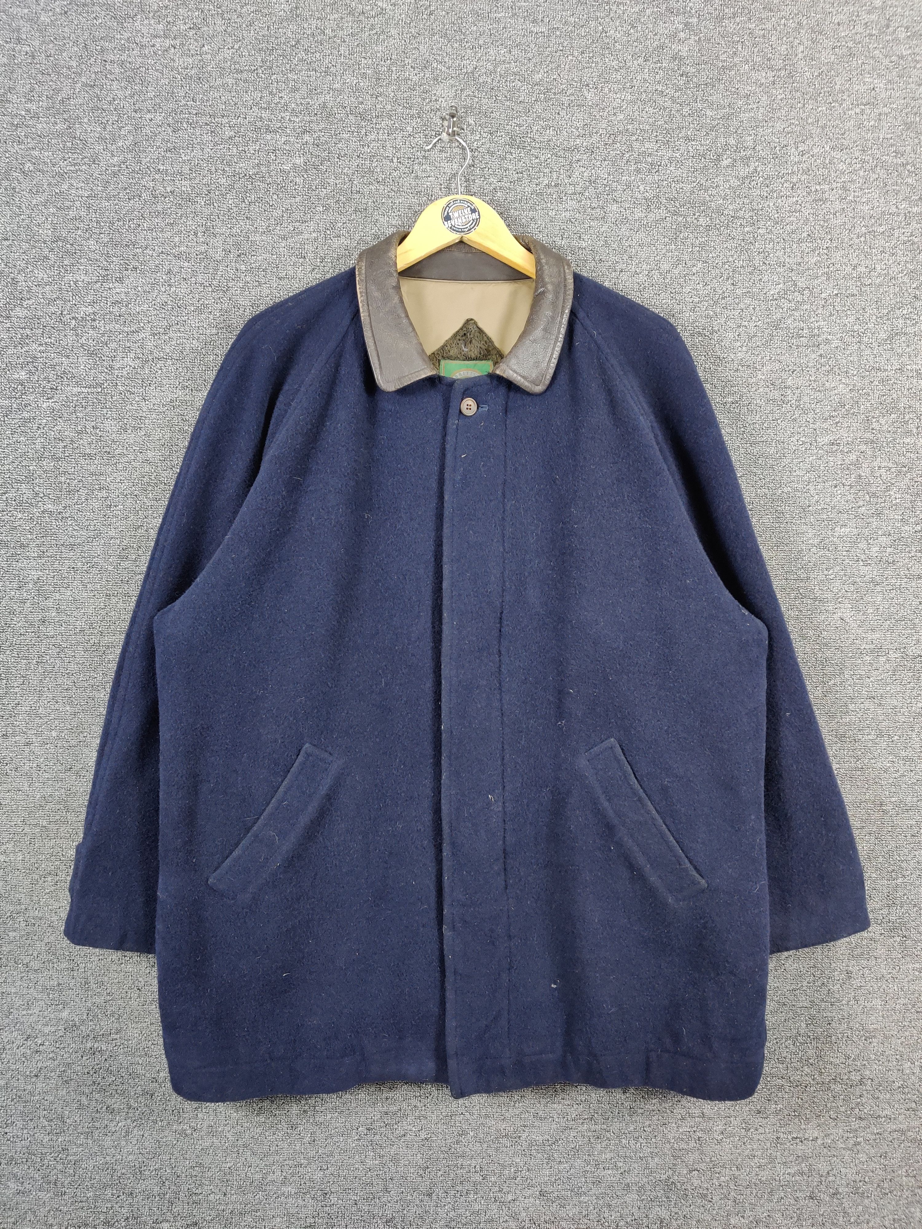 Vintage Vintage British Classic Wool Leather Coat Jacket Size US M / EU 48-50 / 2 - 1 Thumbnail