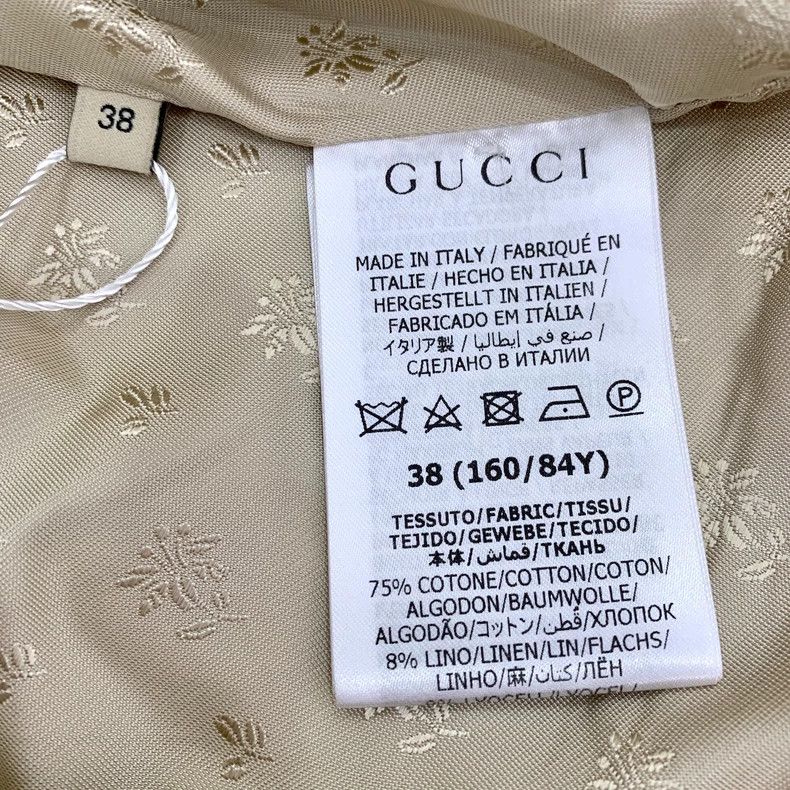 Gucci Gucci Size 38 Beige double G dark pattern full print cotton Size US XS / EU 42 / 0 - 6 Thumbnail