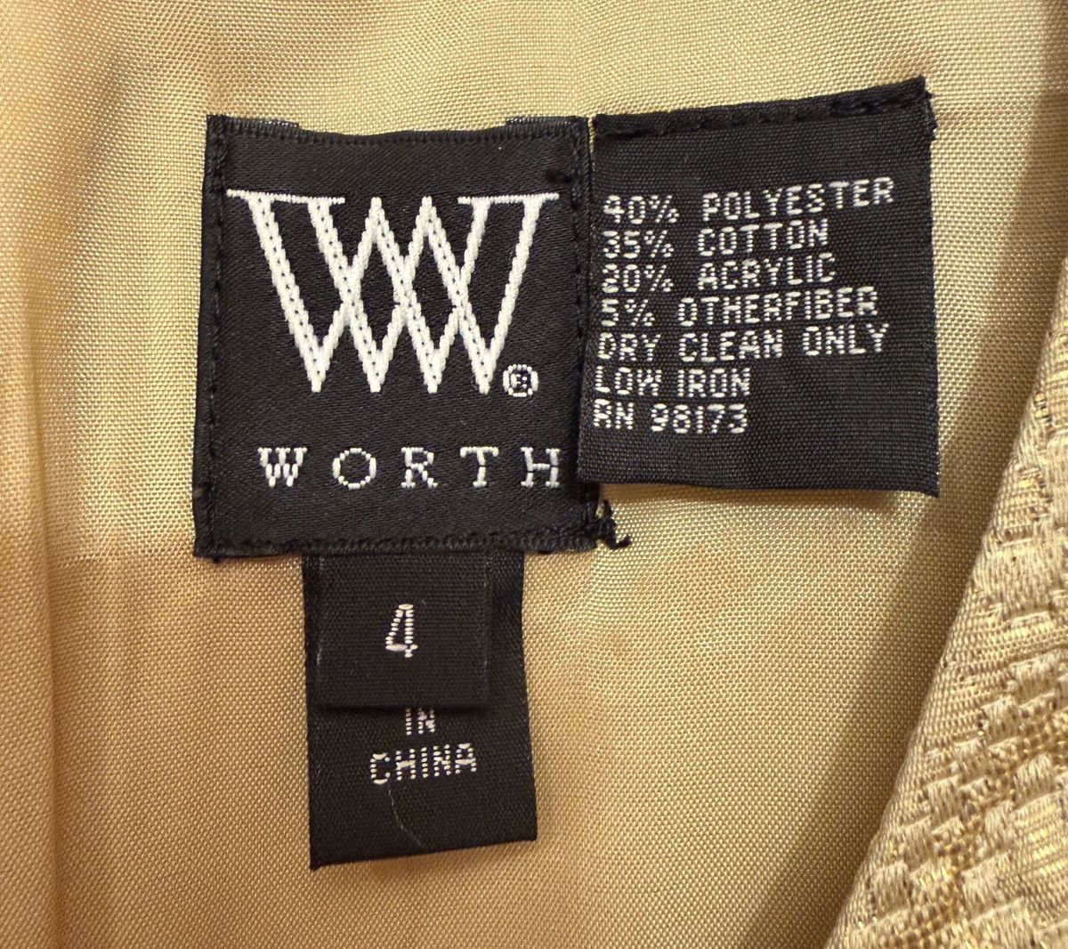 Other Worth NY Gold Textured Geometric Asymmetrical Sheath Dress Size S / US 4 / IT 40 - 2 Thumbnail