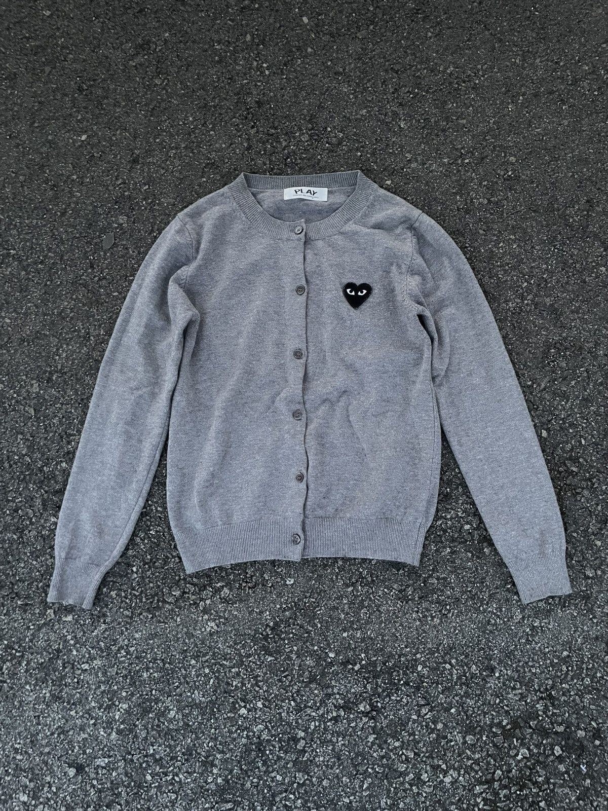 Comme des Garcons PLAY Grey Cardigan Women’s Size XS / US 0-2 / IT 36-38 - 2 Thumbnail