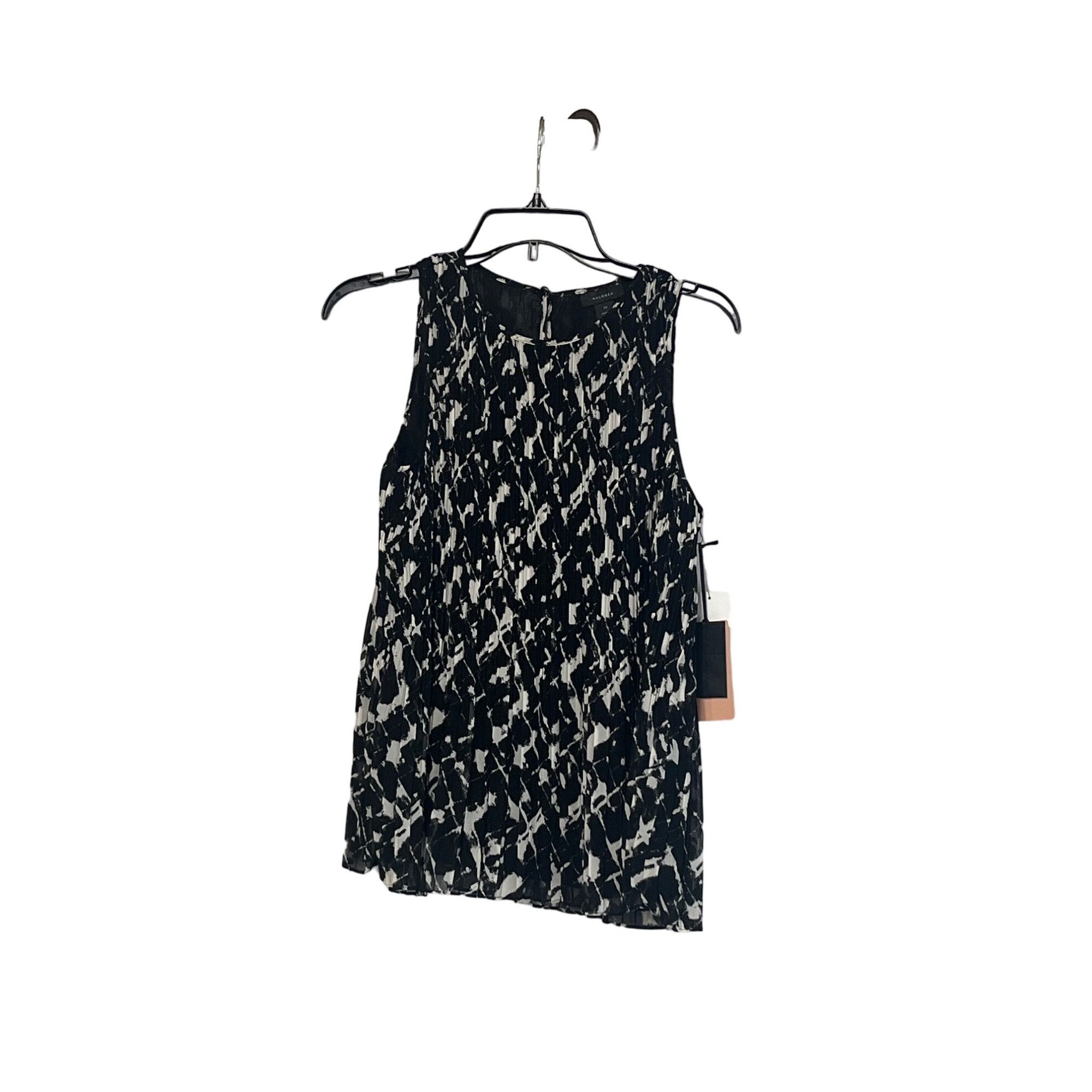 Other Halogen(R) Sleeveless Pleated Georgette Top in Black- Ivory Size XS / US 0-2 / IT 36-38 - 10 Thumbnail
