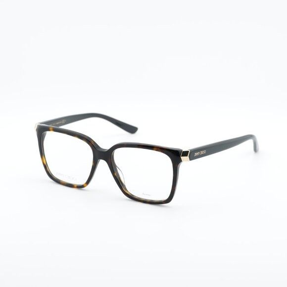 Jimmy Choo Jimmy Choo JC227 0086 00 Eyeglasses Havana 52mm Square Frame Size ONE SIZE - 7 Thumbnail