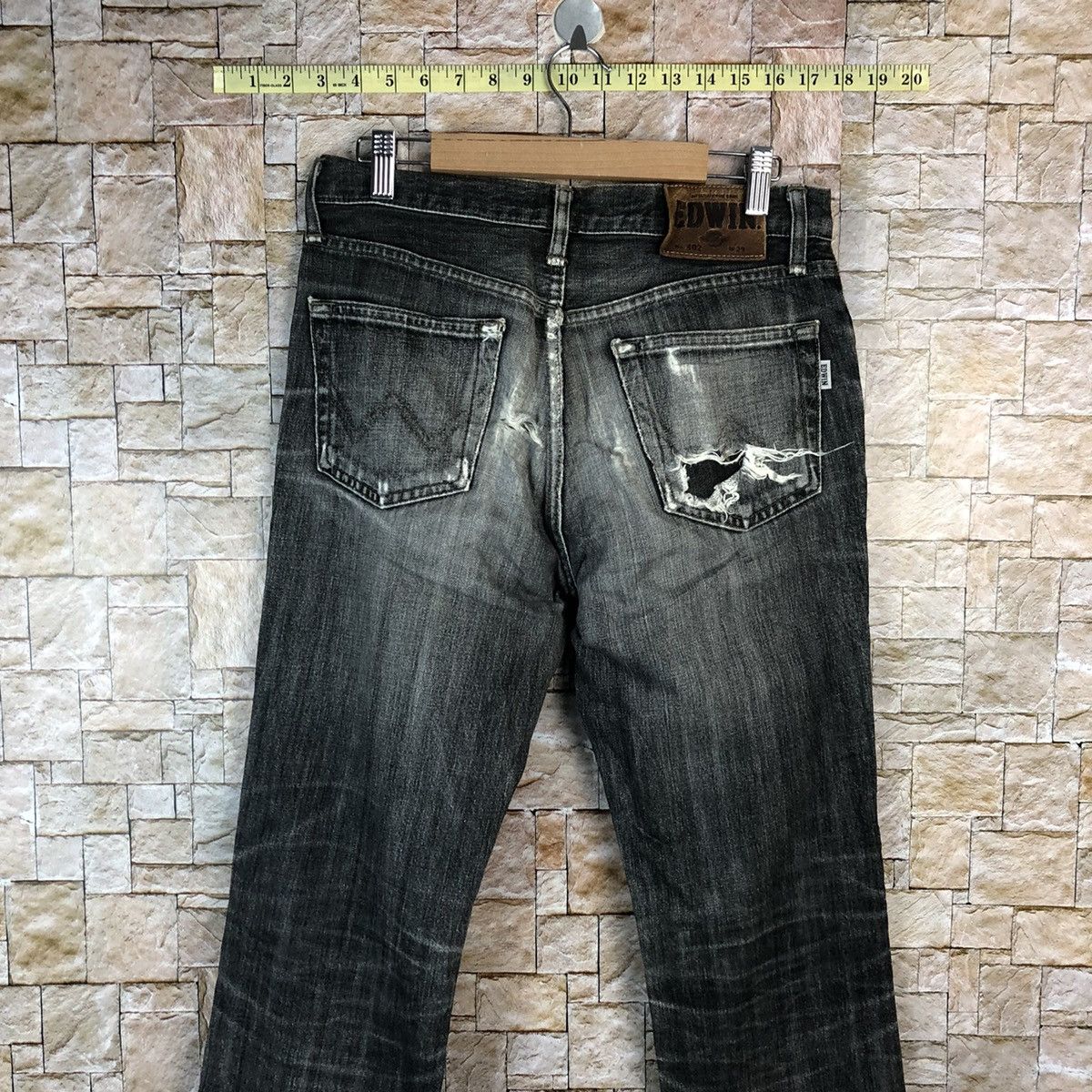 Edwin Edwin Black ripped distressed Denim Pants #A1035 Size US 29 - 15 Thumbnail