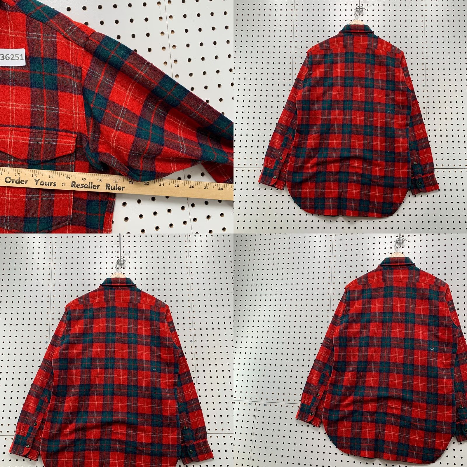 Pendleton Vintage Pendleton Shirt Mens Large Red Plaid Wool Long Sleeve Button Made USA Size US L / EU 52-54 / 3 - 9 Thumbnail
