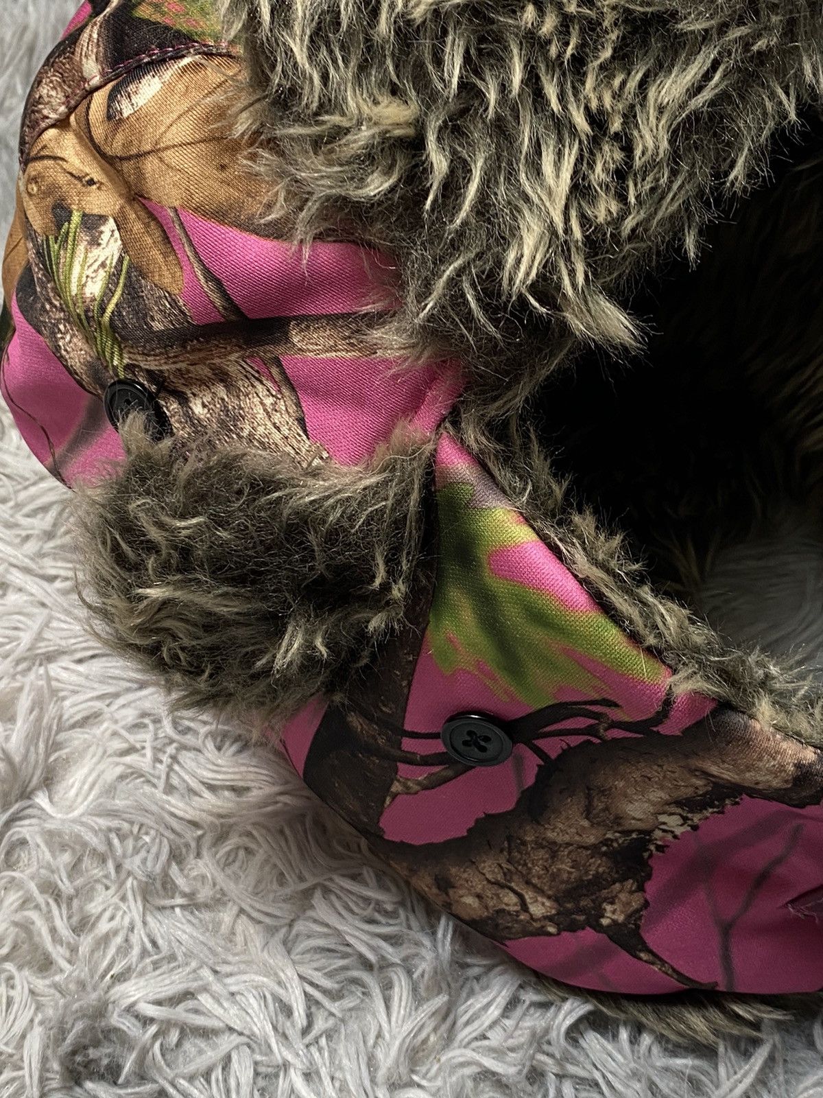 Japanese Brand Vintage Pink Camouflage Fur Hat | Japanese Brand Size ONE SIZE - 7 Thumbnail