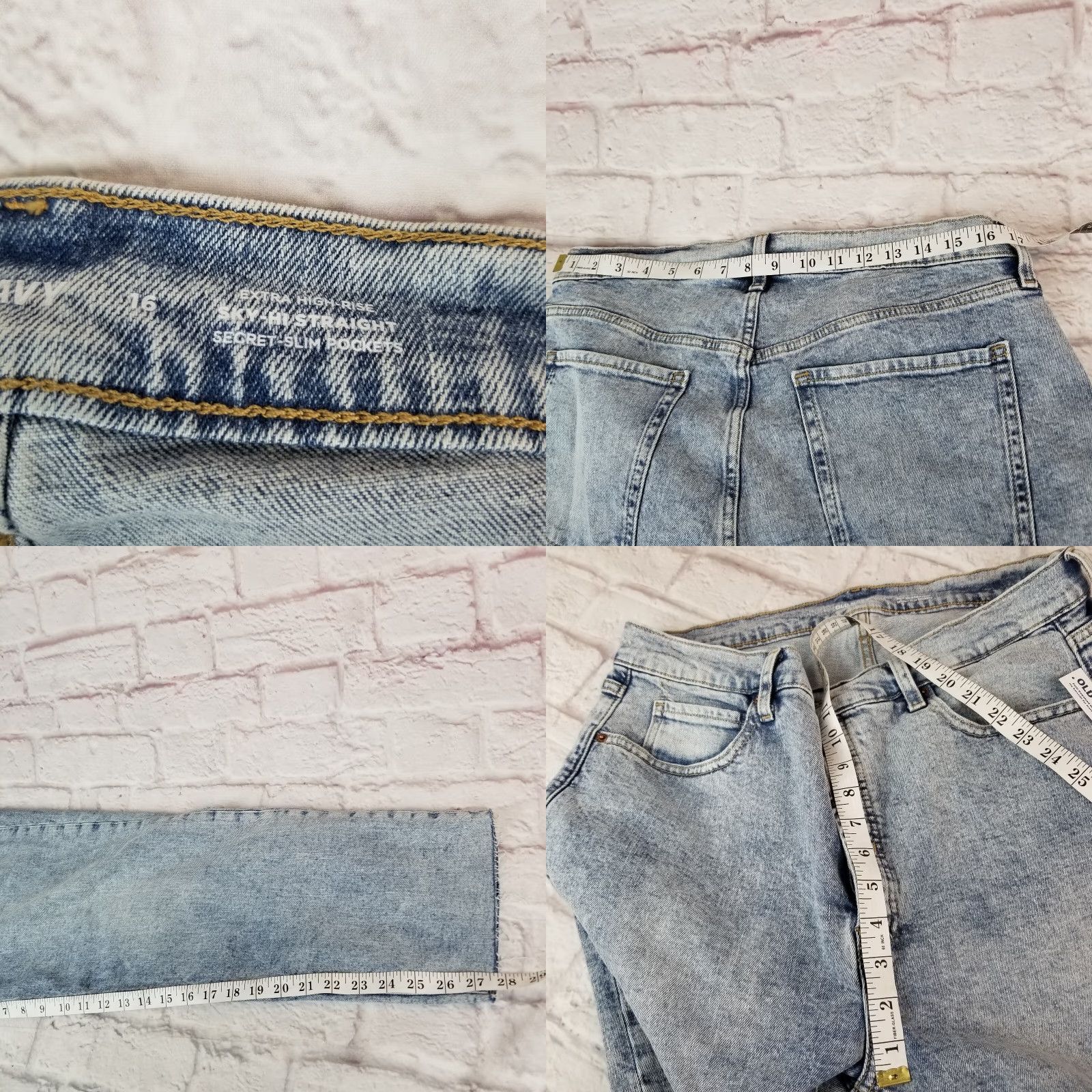 Old Navy Old Navy Jeans Buttonfly High Rise Size 16 Secret Slim Pockets Raw Hem Womens Size 38" / US 16 / IT 52 - 8 Thumbnail