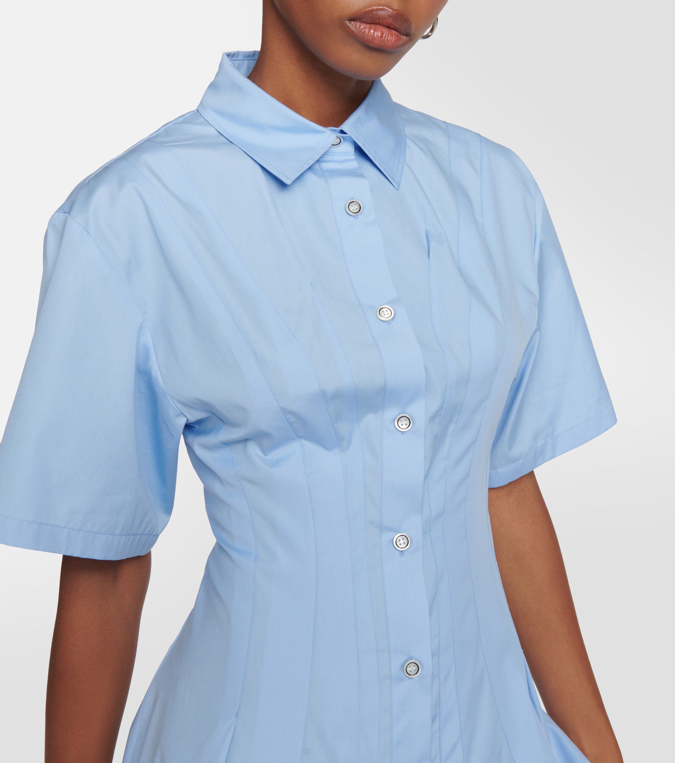 Marni o1w1db10125 Shirt Dress in Blue Size M / US 6-8 / IT 42-44 - 4 Thumbnail