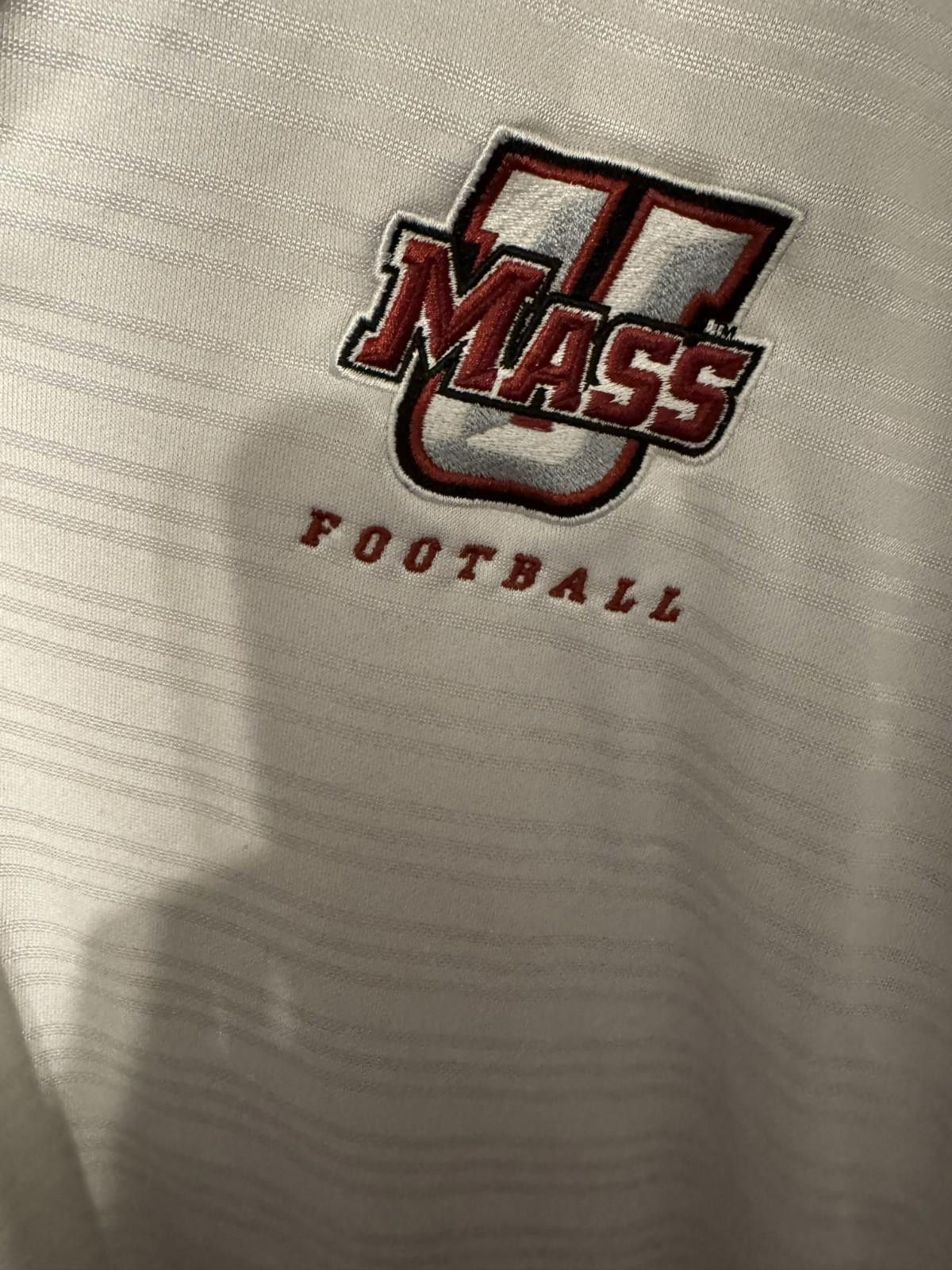 Adidas UMass Minutemen Football Polo Adidas Men's XXL White Size ONE SIZE - 6 Thumbnail