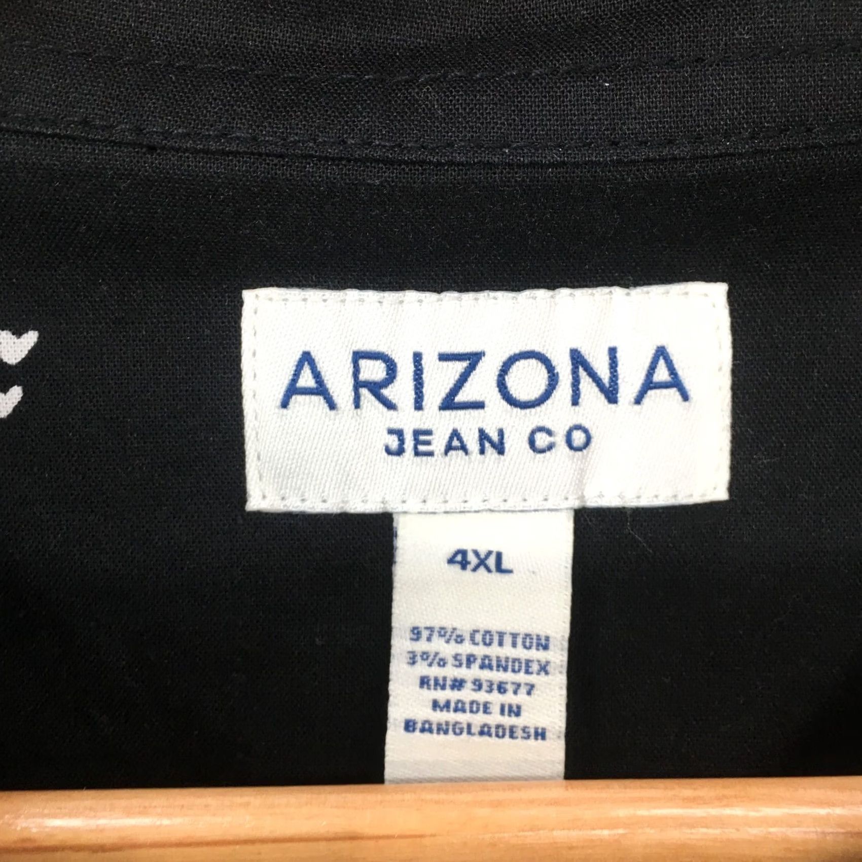 Vintage Arizona Jean Co Shirt Mens 4XL Black Short Sleeve Collared Button Up NYC? Size US XXL / EU 58 / 5 - 6 Thumbnail