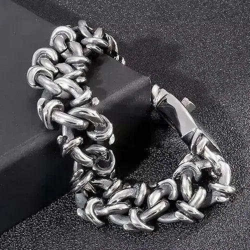 Japanese Brand Wide Cuban Chain Bracelets Size ONE SIZE - 3 Thumbnail