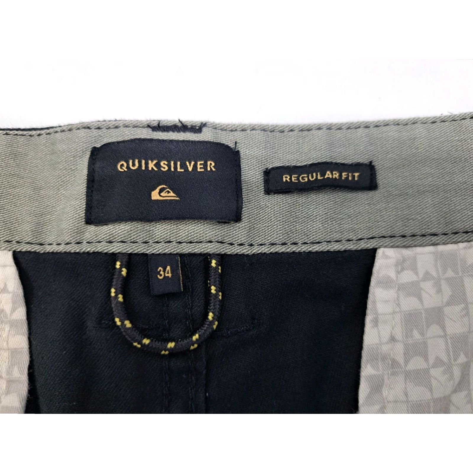 Quiksilver Quiksilver Men's Regular Fit Black Chino Shorts Size 34/9" P/C/SP #6842 Size US 34 / EU 50 - 2 Thumbnail