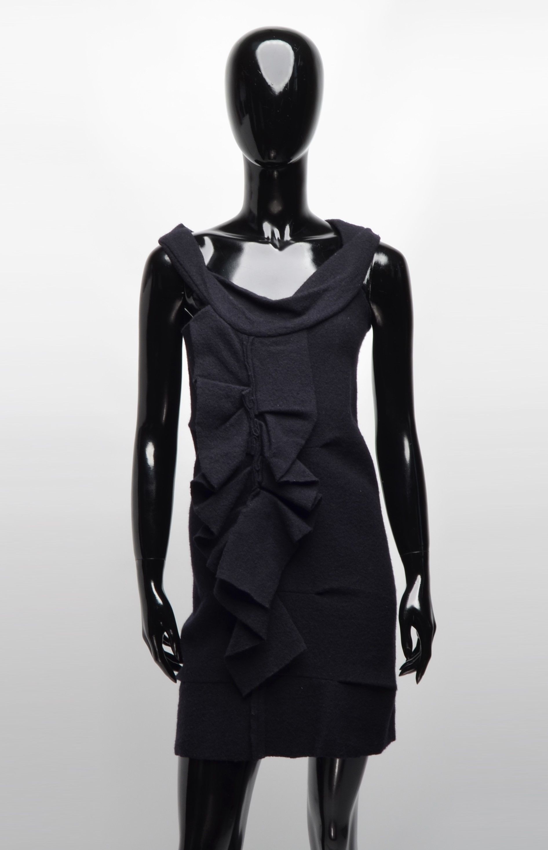 Allsaints AllSaints Wool Decorated Navy Mini Dress Size XS / US 0-2 / IT 36-38 - 1 Thumbnail